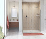 Manhattan 53-55 x 68 in. 6 mm Pivot Shower Door for Alcove Installation with Clear glass & Round Handle in Chrome
