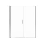 Manhattan 55-57 x 68 in. 6 mm Pivot Shower Door for Alcove Installation with Clear glass & Round Handle in Chrome
