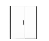 Manhattan 55-57 x 68 in. 6 mm Pivot Shower Door for Alcove Installation with Clear glass & Round Handle in Chrome