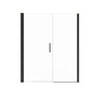 Manhattan 55-57 x 68 in. 6 mm Pivot Shower Door for Alcove Installation with Clear glass & Round Handle in Chrome