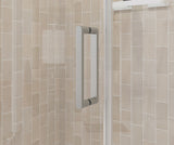 Manhattan 23-25 x 68 in. 6 mm Pivot Shower Door for Alcove Installation with Clear glass & Round Handle in Chrome