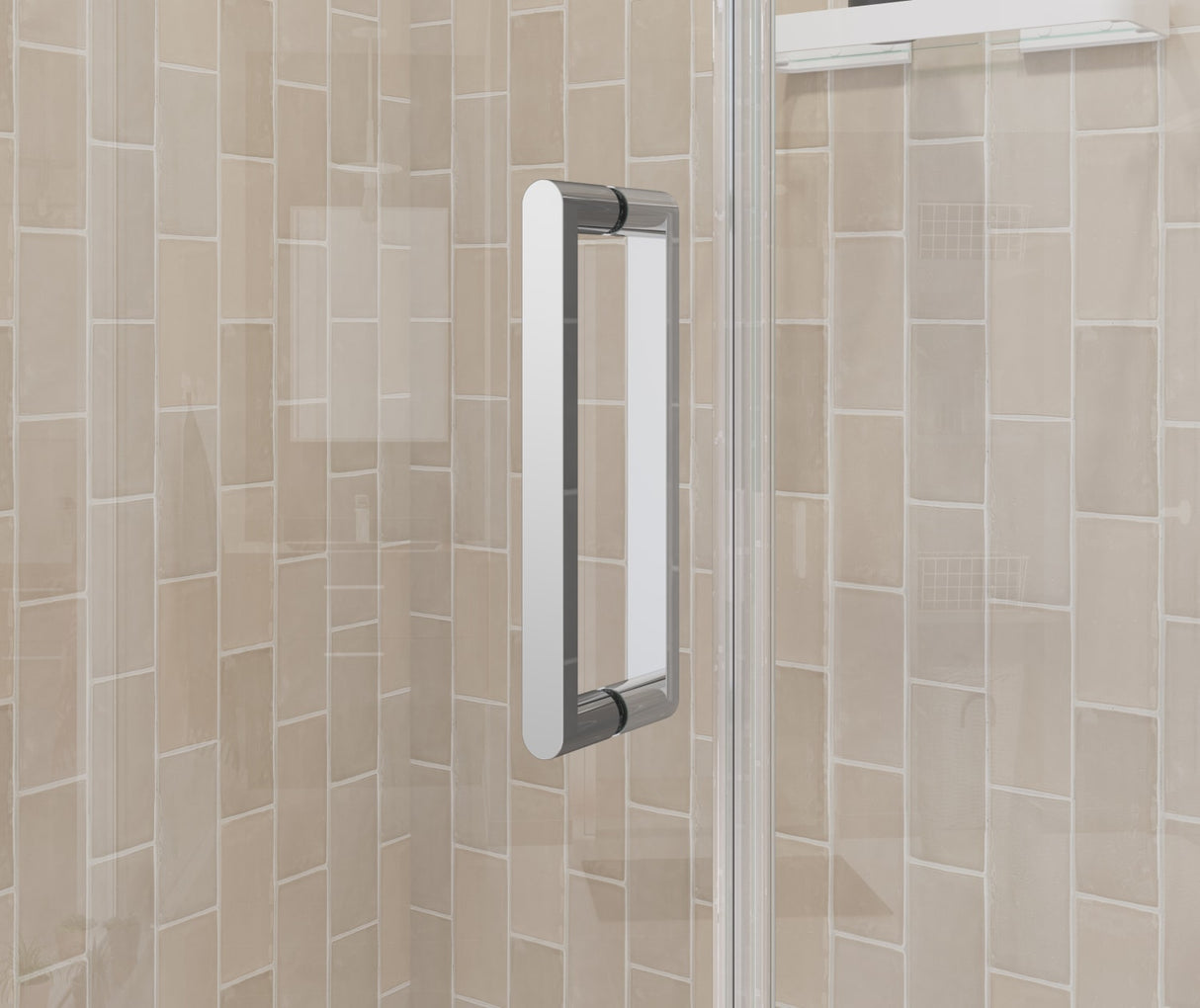 Manhattan 49-51 x 68 in. 6 mm Pivot Shower Door for Alcove Installation with Clear glass & Round Handle in Chrome