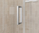 Manhattan 49-51 x 68 in. 6 mm Pivot Shower Door for Alcove Installation with Clear glass & Round Handle in Chrome