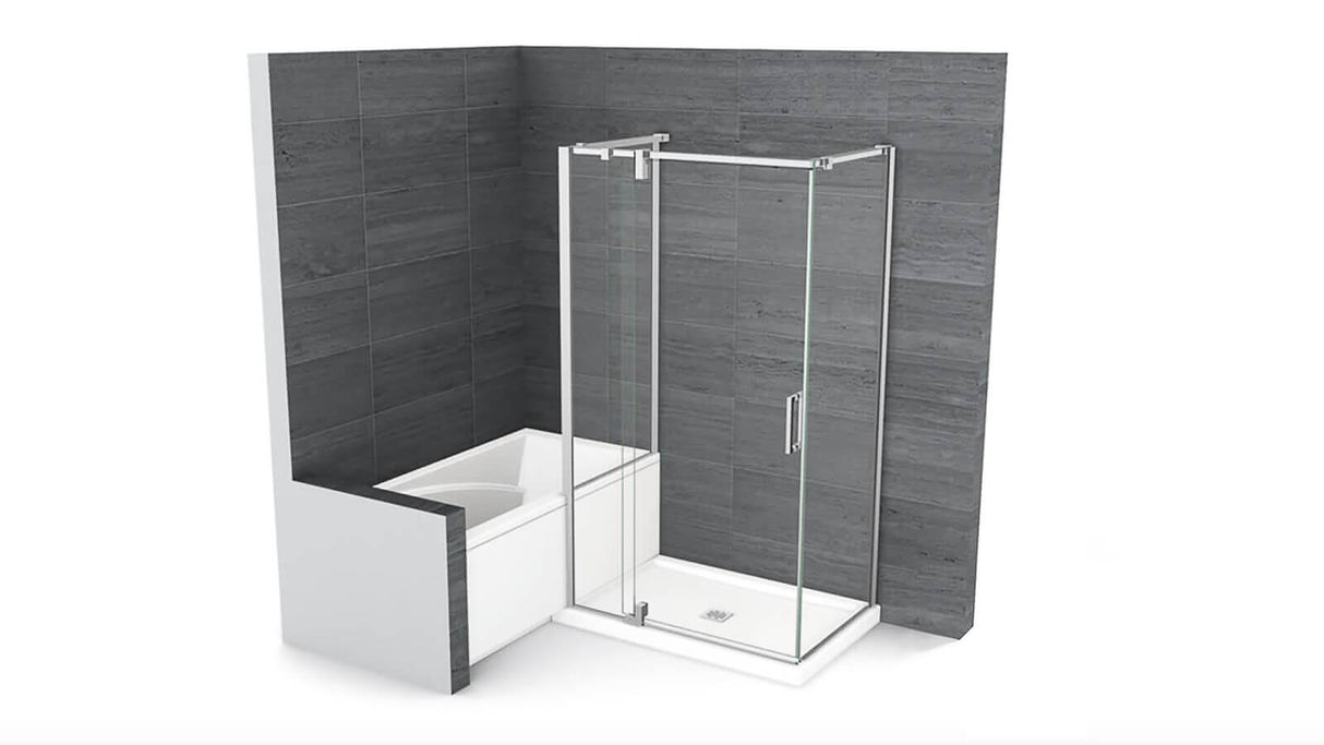 ModulR 48 x 36 x 78 in. 8mm Pivot Shower Door for Wall-mount Installation with Clear glass in Chrome