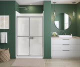 Polar 42-47 ½ in. x 68 in. Bypass Shower Door for Alcove Installation with Raindrop glass in Chrome