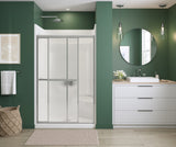 Polar 42-47 ½ in. x 68 in. Bypass Shower Door for Alcove Installation with Raindrop glass in Chrome