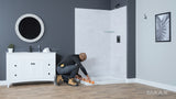 Reveal Sleek 71 Return Panel for 32 in. Base with Clear glass in Chrome