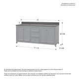 Vanuria 72 in. Vanity
