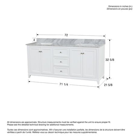 Vanuria 72 in. Vanity