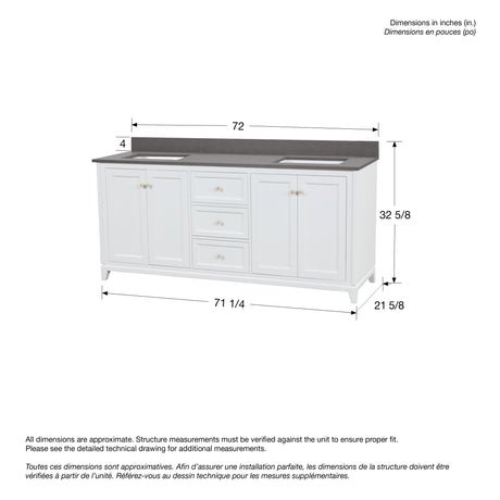 Vanuria 72 in. Vanity