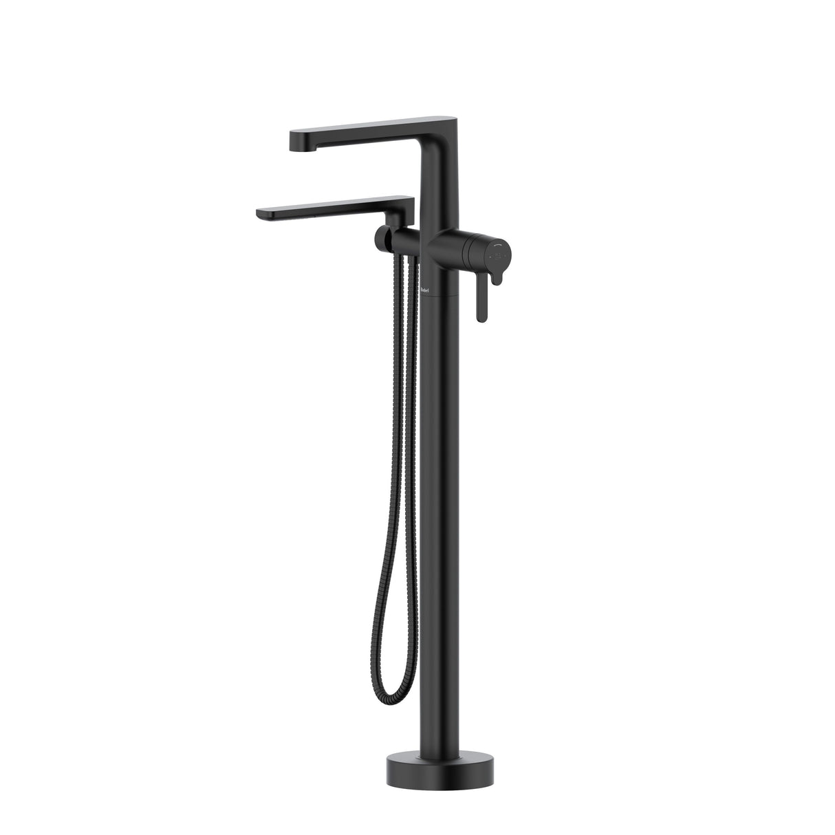2-way Type T (thermostatic) coaxial floor-mount tub filler with Handshower trim