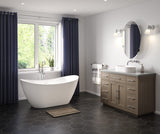 Mahaba 60 x 29 Acrylic Freestanding Oval Center Drain Bathtub in White