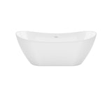 Mahaba 67 x 29 Acrylic Freestanding Oval Center Drain Bathtub in White