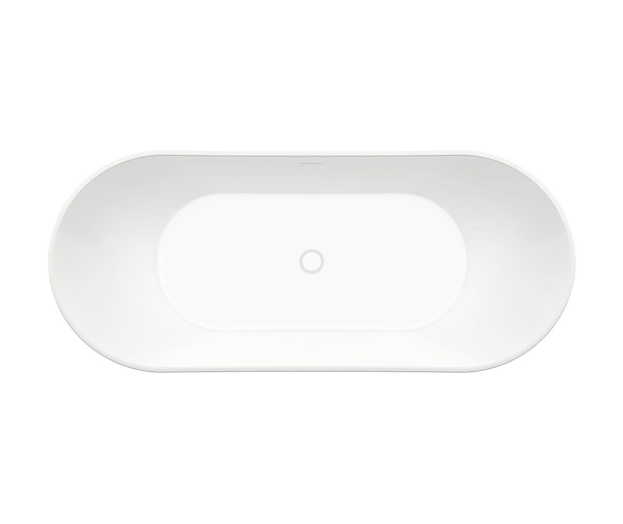 Mahaba 67 x 29 Acrylic Freestanding Oval Center Drain Bathtub in White