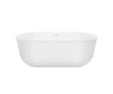 Malindi 67 x 30 Acrylic Freestanding Oval Center Drain Bathtub in White