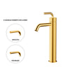 Aquabrass Tall Single Hole Bathroom Faucet, Brushed Gold - image 2