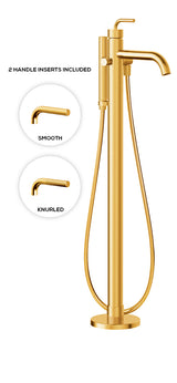 Floormount tub filler with handshower