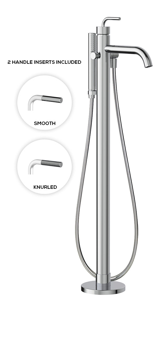 Floormount tub filler with handshower