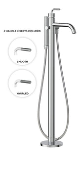 Floormount tub filler with handshower