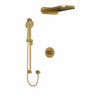 Type T/P (thermostatic/pressure balance) " coaxial 3-way system with hand shower rail and rain and cascade shower head