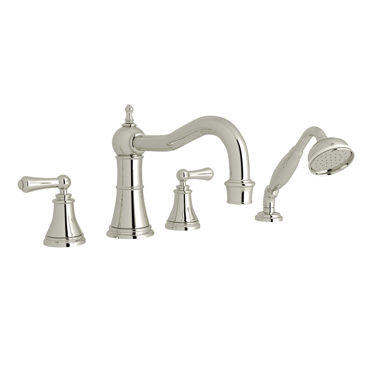 Georgian Era 4-Hole Deck Mount Tub Filler With Column Spout