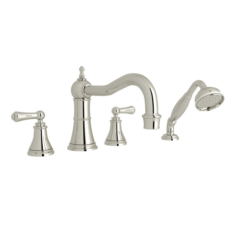 Georgian Era 4-Hole Deck Mount Tub Filler With Column Spout