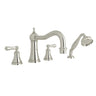 Georgian Era 4-Hole Deck Mount Tub Filler With Column Spout