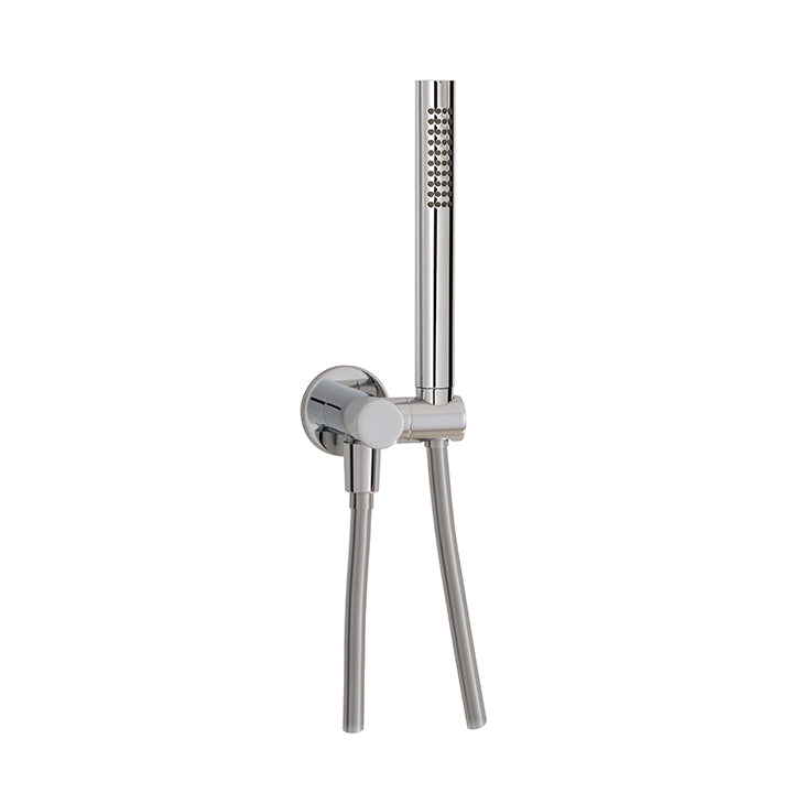 Round handshower set with reinforced PVC hose