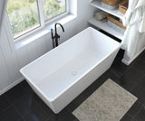 Nakuru 67 x 31 Acrylic Freestanding Rectangular Center Drain Bathtub in White