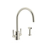 Holborn Two Handle Kitchen Faucet With C-Spout and Side Spray