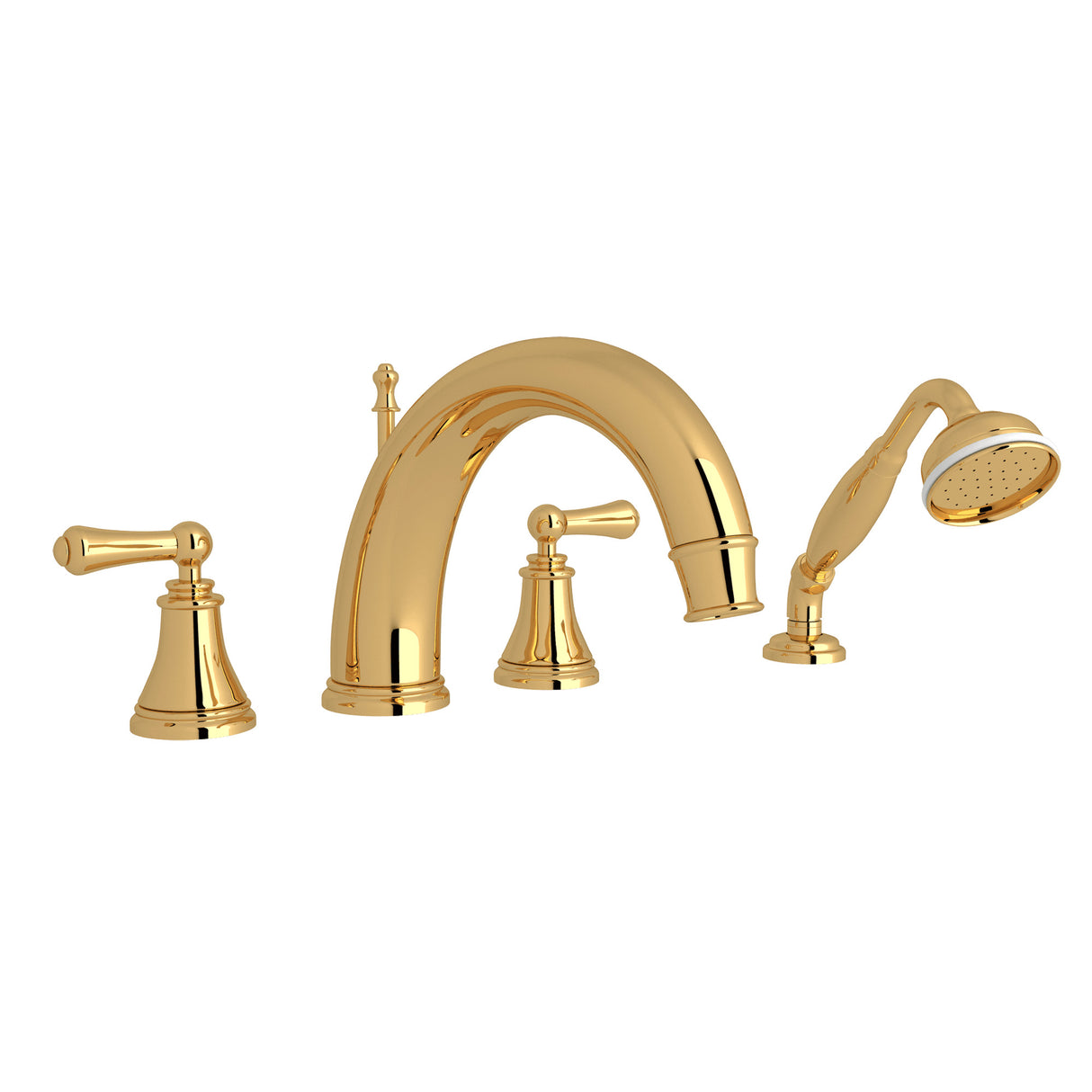 Georgian Era 4-Hole Deck-mount Tub Filler With C-Spout