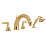 Georgian Era 4-Hole Deck Mount Tub Filler With C-Spout