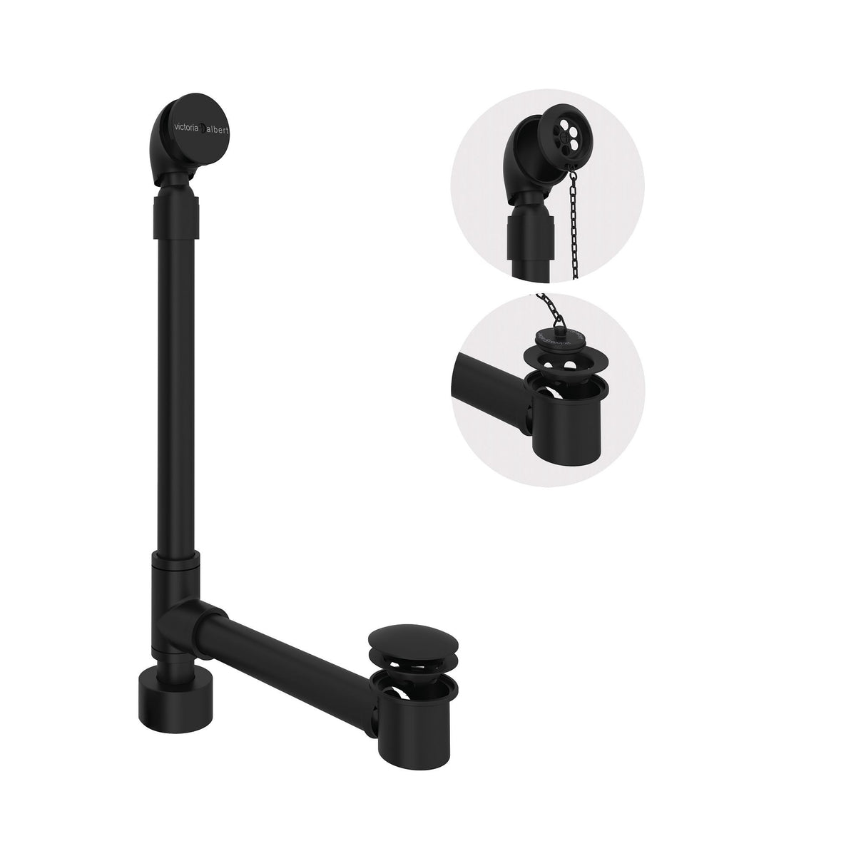 Freestanding Victoria + Albert Bathtub Drain For Above-Floor Installation Box - Black
