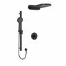 Type T/P (thermostatic/pressure balance) " coaxial 3-way system with hand shower rail and rain and cascade shower head
