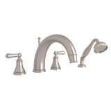 Georgian Era 4-Hole Deck Mount Tub Filler With C-Spout