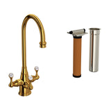 Georgian Era Three Handle Bar/Food Prep Filter Kitchen Faucet Kit