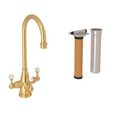 Georgian Era Three Handle Bar/Food Prep Filter Kitchen Faucet Kit