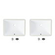 20.75" W x 15.5" D Porcelain Rectangular Undermount Bathroom Sink Set of 2