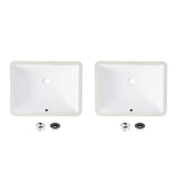 20.75" W x 15.5" D Porcelain Rectangular Undermount Bathroom Sink Set of 2
