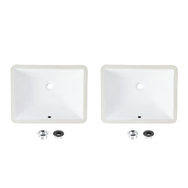 20.75" W x 15.5" D Porcelain Rectangular Undermount Bathroom Sink Set of 2