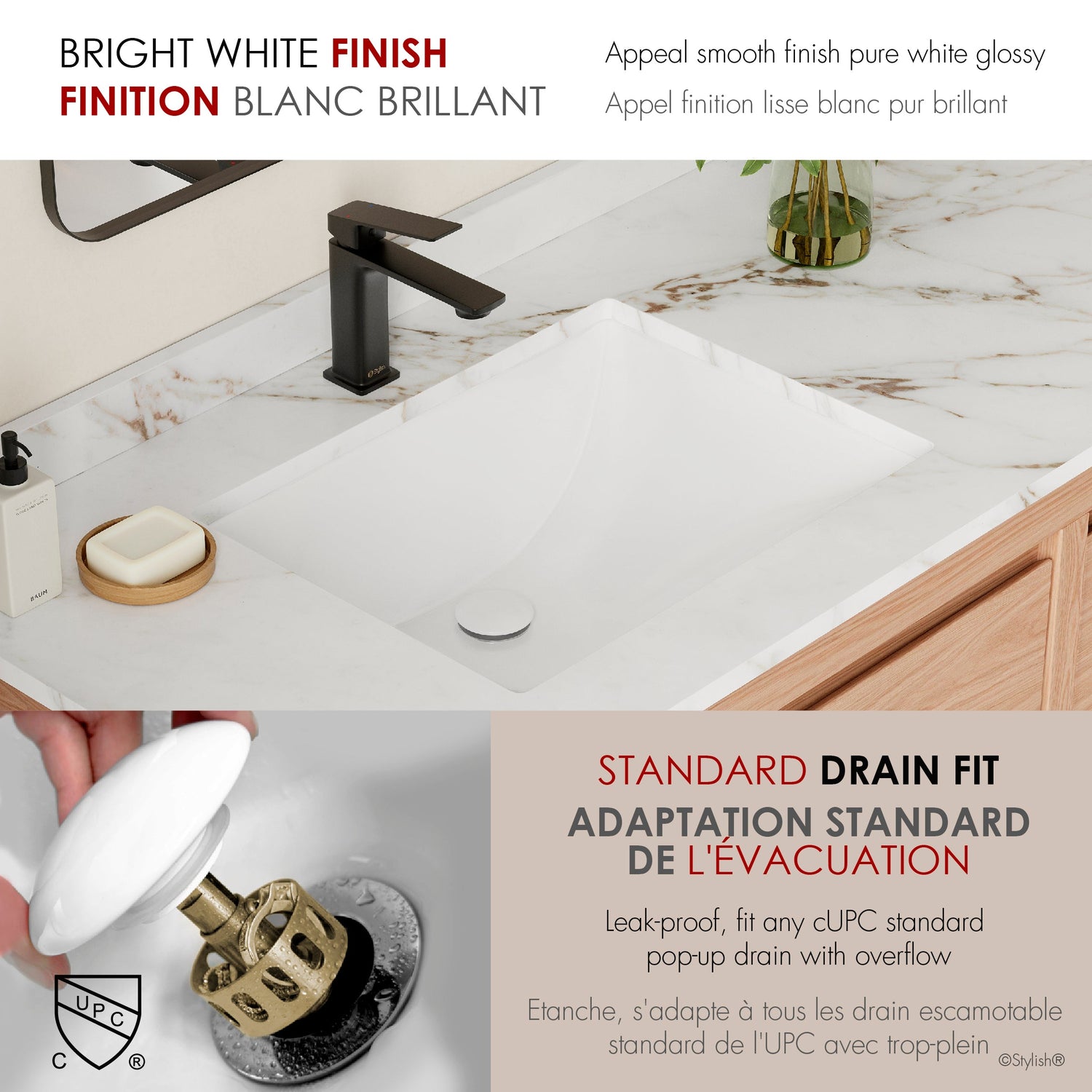 2075 W X 155 D Porcelain Rectangular Undermount Bathroom Sink Set Of 2