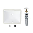 19" W x 13.38" D Porcelain Rectangular Vessel Sink with Ceramic Pop Up Drain