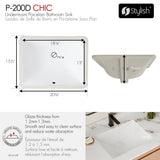 19" W x 13.38" D Porcelain Rectangular Vessel Sink with Ceramic Pop Up Drain