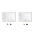 1825 W X 13 D Porcelain Rectangular Undermount Bathroom Sink Set Of 2
