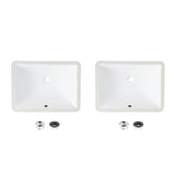 1825 W X 13 D Porcelain Rectangular Undermount Bathroom Sink Set Of 2