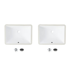 1825 W X 13 D Porcelain Rectangular Undermount Bathroom Sink Set Of 2