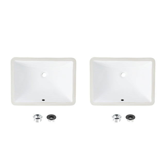 1825 W X 13 D Porcelain Rectangular Undermount Bathroom Sink Set Of 2