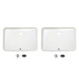 21.25" W x 14.5" D Porcelain Rectangular Undermount Bathroom Sink Set of 2