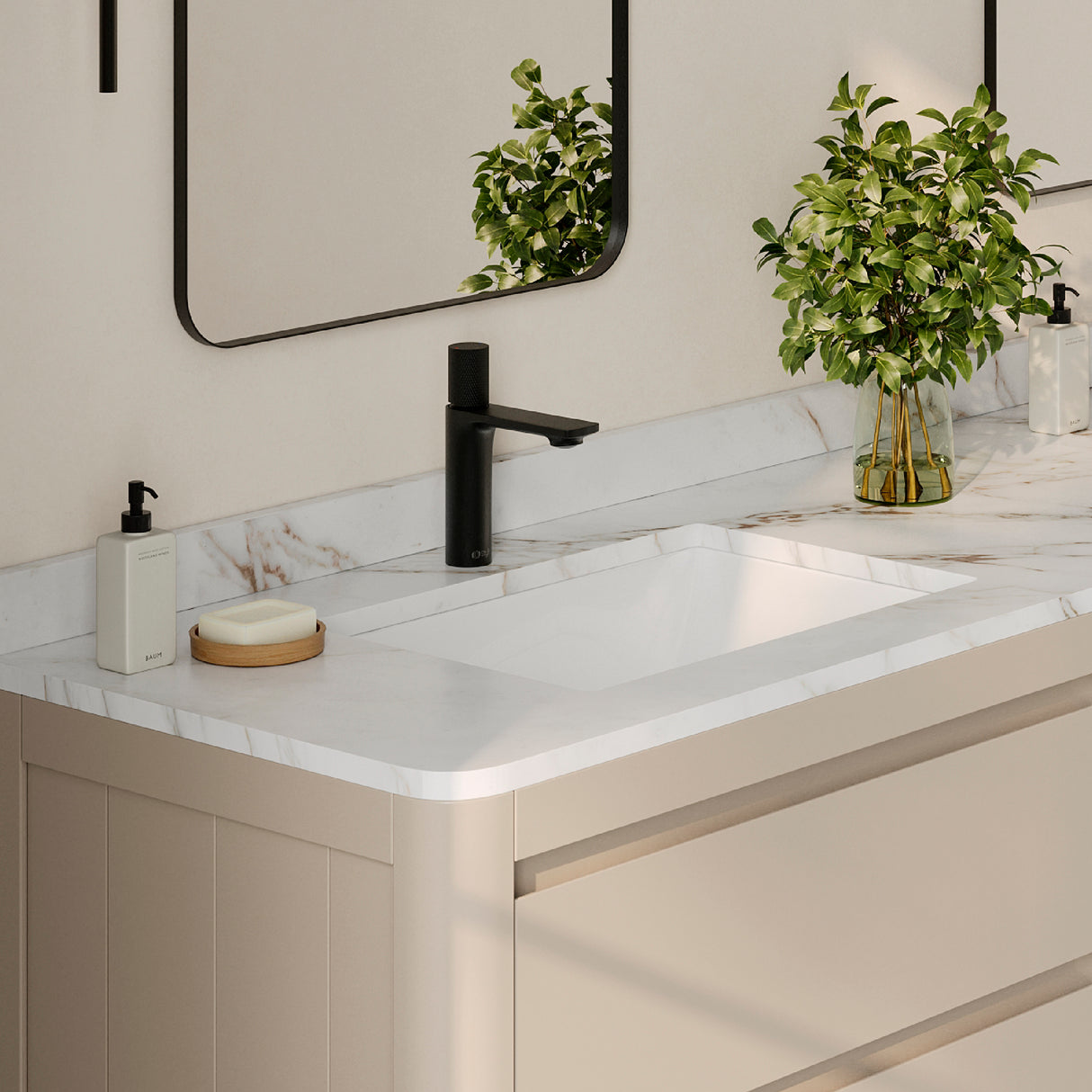 21.25" W x 14.5" D Porcelain Rectangular Undermount Bathroom Sink Set of 2