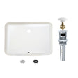 2125 W X 145 D Porcelain Rectangular Undermount Bathroom Sink With Pop Up Drain